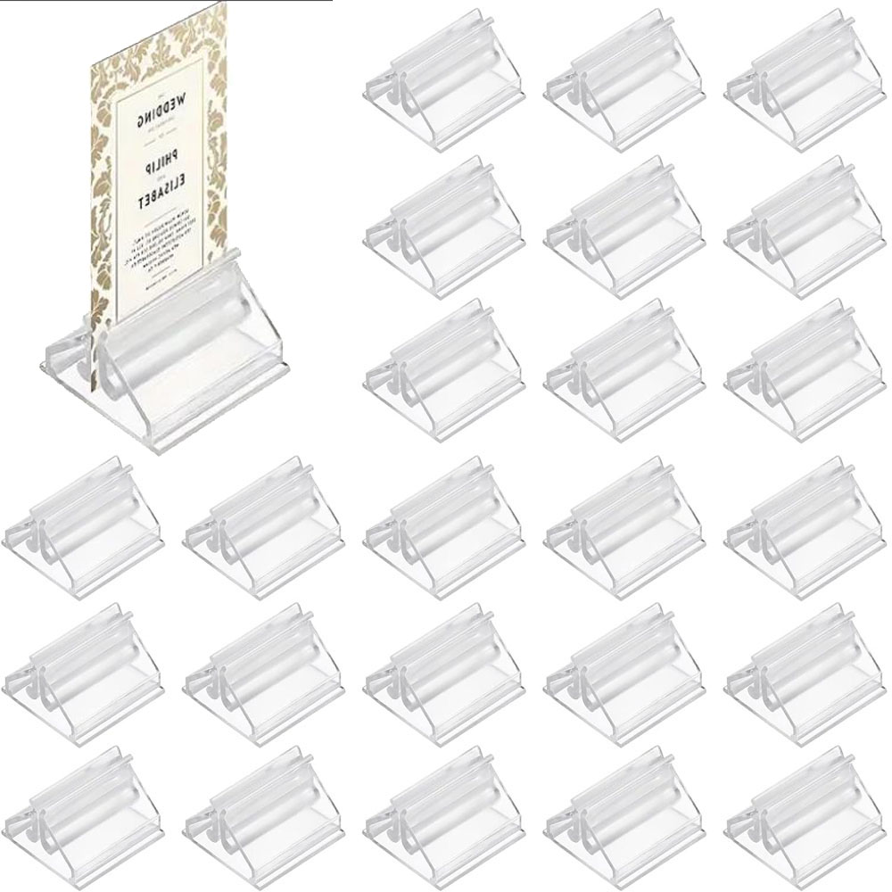 12/24/48Pcs Mini Clear Stands  - Table Number Gold recension och pris